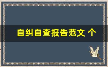 自纠自查报告范文 个人